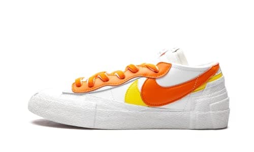 Image of NIKE Blazer Low/Sacai Mens Trainers DD1877 Sneakers Shoes (UK 9 US 10 EU 44, White Magma Orange White 100)