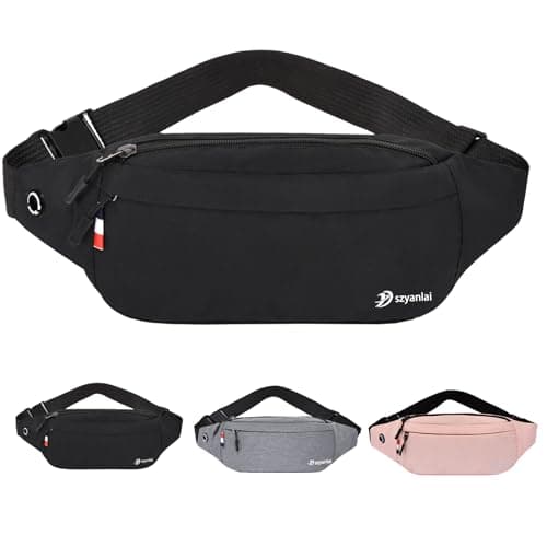Image of Bum Bag for Ladies Women Men Girls Bumbags Waist Fanny Pack with Headphone Jack and Adjustable Belt for Sport Running Hiking Jogging Gifts for Men Women