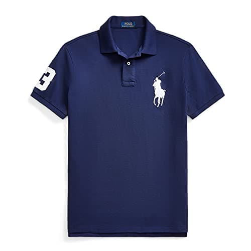 Image of Polo Ralph Lauren Mens Classic Fit 3 Button Interlock Polo Shirt, Navy, XL