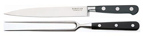 Image of Richardson Sheffield 2-Piece Sabatier Trompette Carving Set, Silver