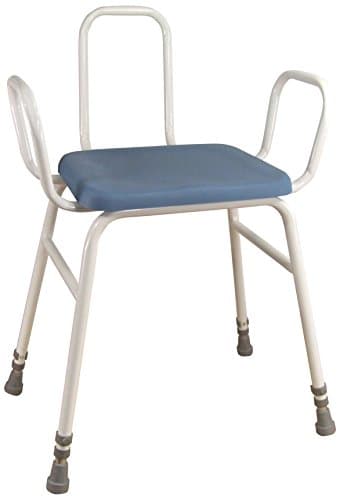 Image of Aidapt Height Adjustable Perching Stool With Padded Seat, Safety Arms and a Metal Back For Elderly for Users with Limited Mobility