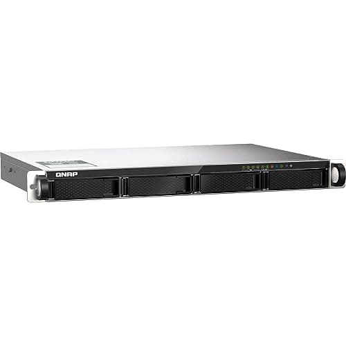 Image of QNAP TS-435XeU-4G Short depth rackmount 4-bay NAS, supporting 2.5GbE/10GbE connectivity and M.2 NVMe SSD caching