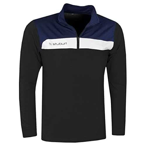 Image of Stuburt Golf SBTOP1122 Mens Evolve Extreme Half Zip Mid Layer Thermal & Breathable Sports Golf Top Jacket Coat, Black, Medium