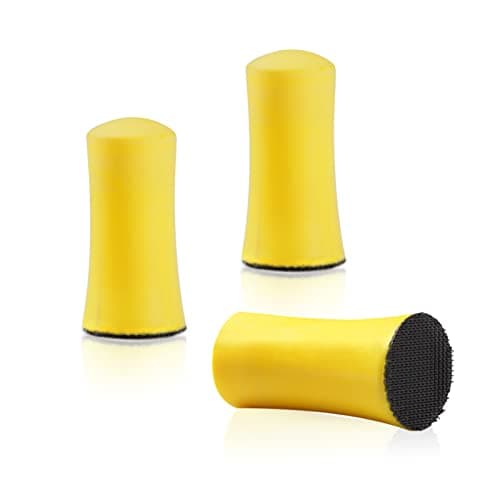 Image of SPEEDWOX 3 Pack 1" Hand Sanding Blocks Mini Hook and Loop Sanding Pad Hook Backing Plate for Wood Furniture Restoration Polishing Home and Car (Yellow)