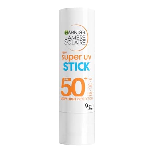 Image of Garnier Ambre Solaire Sunscreen Super UV Stick SPF50+, Protect From UV Damages With Up To 8Hour Hydration, With Shea Butter And Vitamin E, Invisible Finish Non-Greasy, 9ML