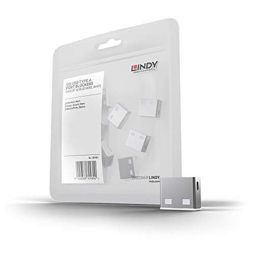 Image of LINDY USB Port Blocker (without key) - Pack of 10 Colour Code: White