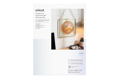 Image of Cricut Printable Vinyl, 12 Sheets, Transparent, A4 (21cm x 29.7cm) Maker Explore Joy Xtra Machines