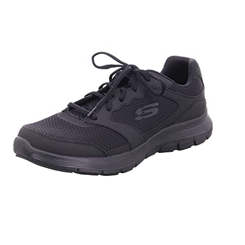 Image of Skechers Men's Flex Advantage 4.0 Sneaker, Black Leather Mesh Pu Black Trim, 7 UK