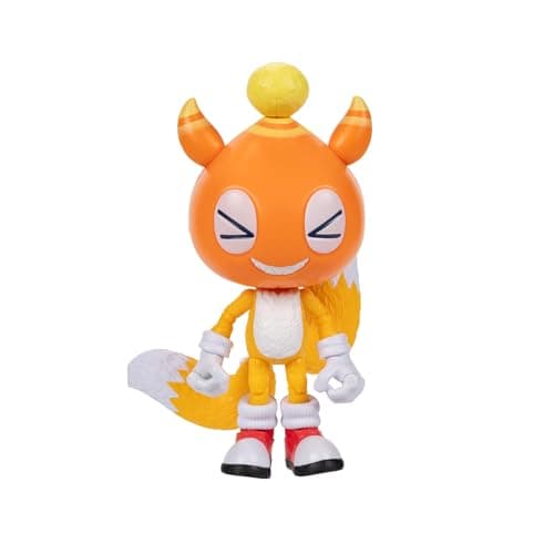 Image of Sonic The Hedgehog Sonic 3 Movie Chao Mascot Tails Collector Toy Figure by Jakks Pacific, Stands 5”/13 cm Tall, Highly Articulated, Officially Licensed 3 Movie, Suggested for Ages 3+