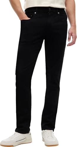 Image of Tommy Jeans Men's Scanton Slim Fit Jeans, Black (Denim Black), 30W/30L