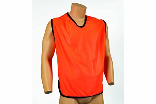 Image of Samba Mens Mesh Training Bibs - Pack of 10 Orange Size Large 50" Chest - Lightweight & Breathable - Team Sports Football Rugby Hockey