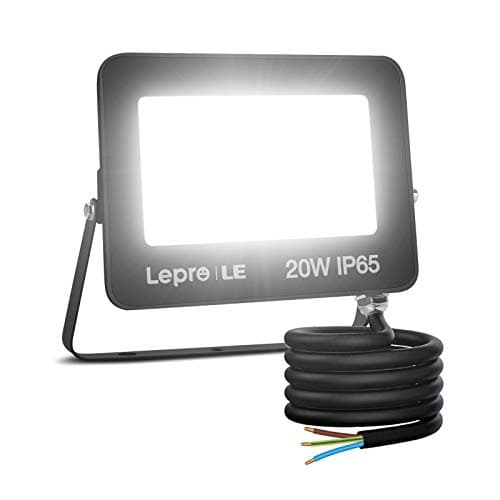 Image of Lepro 20W LED Floodlight Outdoor, 1700 Lumen LED Security Light, Waterproof IP65, Daylight White LED Outdoor Lights, Ultra Thin Flood Light for Front Door Garden [Without Sensor]