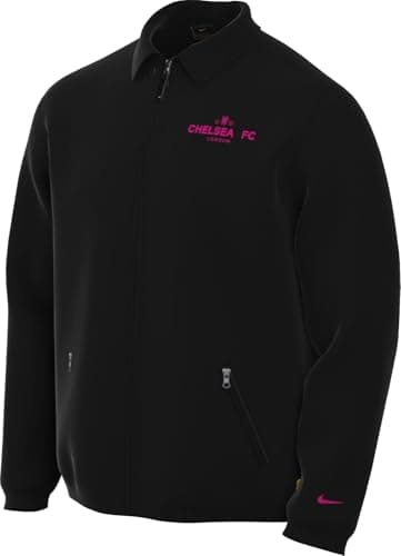 Image of Nike Chelsea FQ7784-010 Football Jacket, FQ7784-010, Fc Chelsea Third Football Jacket, Woven Twill, Black/Pink Prime, S