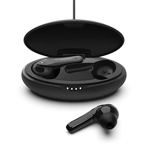 Image of Belkin SoundForm Move True Wireless Earbuds (Bluetooth Earphones with Charging Case, Touch Controls, IPX5 Certified Sweat and Water Resistant with Deep Bass for iPhones, Androids and More) , Black