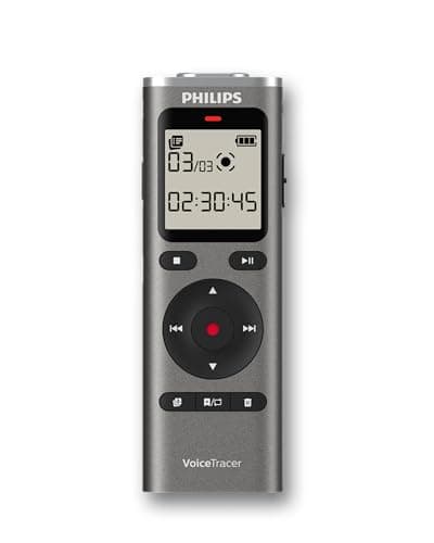 Image of Philips DVT1170 VoiceTracer, Audio Recorder, 8GB, micro SD card slot, 360° microphone for excellent sound quality