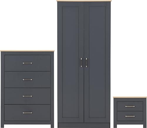 Image of Seconique Portland Trio in Grey/Oak Effect