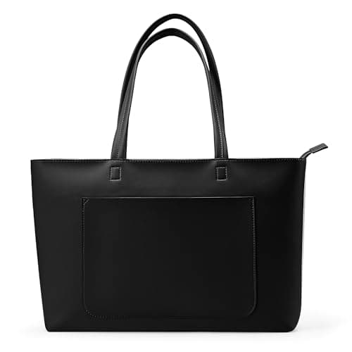 Image of KALIDI Black Tote Bag Large Leather Tote Bags For Women Black Handbags For Women With Zip For School Uni
