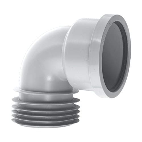 Image of McAlpine Grey 90 Degree Bend Drain Connector for 110mm Soil Pipe DC90-GR