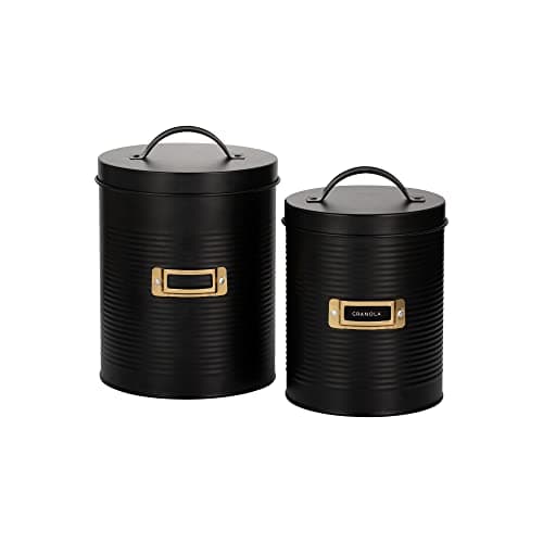 Image of Typhoon Otto Black Set Of 2 Storage Canisters