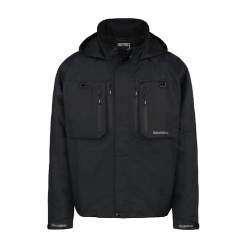 Image of Snowbee Classic Jacket – Waterproof and Breathable Fly Fishing Coat, Vapour-Tec Membrane, Polyester, Adjustable Hood, Wading-Length Fit, Sizes Small to XXL – Black (UK, Alpha, L, Regular, Regular)