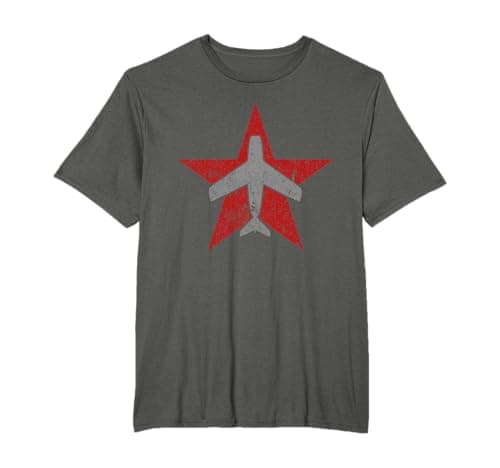Image of MiG-15 Jet Fighter Vintage Style Russian Soviet Star T-Shirt T-Shirt