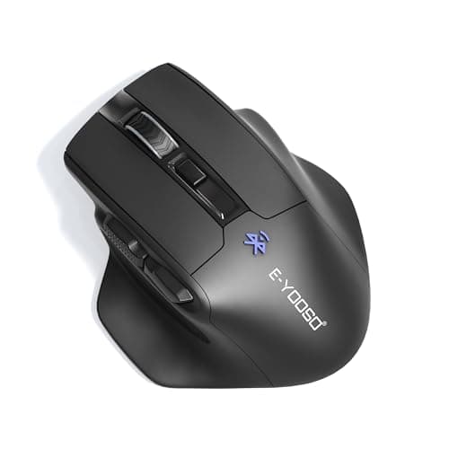 Image of Bluetooth Mouse Large Mouse for Big Hands - 4800 DPI Wireless Mouse with Tri-Mode (Bluetooth 5.0/4.0+2.4G), Connects Up to 3 Mac, Ergonomic Rechargeable Big Mouse for Laptop, PC, Computers, Black
