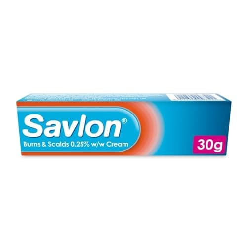Image of Savlon Burns & Scalds 0.25% w/w Cream, First Aid Treatment to Provide Effective Relief for Minor Burns, Scalds and Sunburn Blisters (30g, 1 pack)