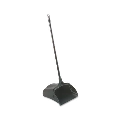 Image of Rubbermaid® Commercial Lobby Pro Dustpan with Wheels, 31 Metal Handle, 37 Overall Length, Black