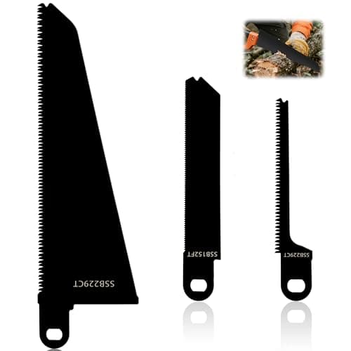 Image of 3-Piece Reciprocating Saw Blades Set Carbon Steel Saw Blades for Cutting Wood, Plastic, Metal, Scorpion Blades Compatible with FKS890E, KS890ECN, KS890EK, KS890GT, KS880