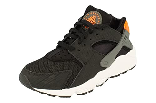 Image of NIKE Air Huarache Mens Running Trainers DX2659 Sneakers Shoes (UK 5.5 US 6 EU 38.5, Black Iron Grey Safety Orange 001)