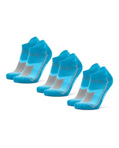 Image of DANISH ENDURANCE Running Socks, Womens & Mens Breathable Trainers for Gym, Low-Cut, Unisex, 3 or 5 Pack, Caribbean Blue, 9-12