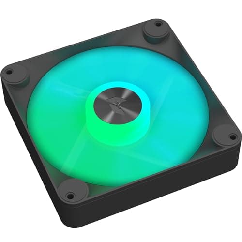Image of APNX FP1-140 Black Performance ARGB Fan, 140mm, 30mm Frame Width, PWM 500-1300 RPM, High Air Flow, Hydraulic Bearing, Thick Shock-Absorbing Pad, for PC Case, Liquid and Air Cooler
