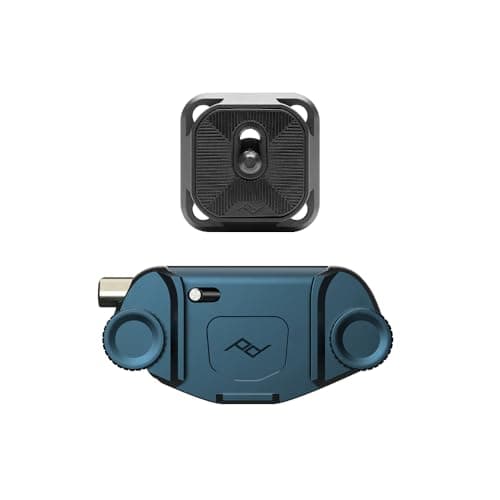 Image of Peak Design Capture Camera Clip V3, Ocean with Plate, Holds DSLR, Compact and Point and Shoot Bodies, Secure, Stable and Accessible, Attaches to Straps and Belts, Quick Release, 200 lb Capacity