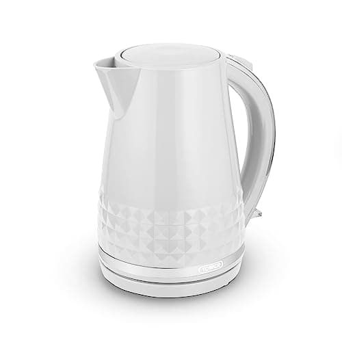Image of Tower T10075WHT Solitaire Kettle with 360° Swivel Base Cord Storage 1.5L 3KW White and Chrome Accents