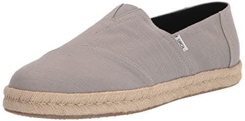 Image of TOMS Men's Alpargata Rope 2.0 Espadrille, Drizzle Grey Recycled Cotton Slubby Woven, 10 UK