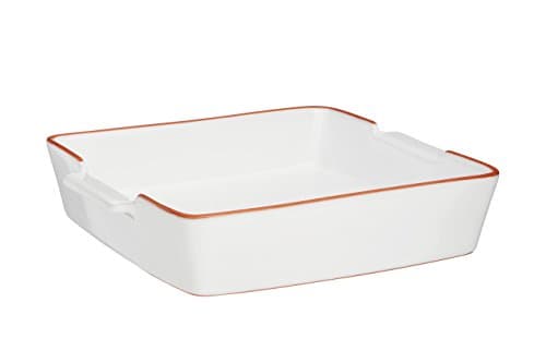 Image of Premier Housewares Calisto Square Baking Dish, Ceramic, White, 1.95 Litre