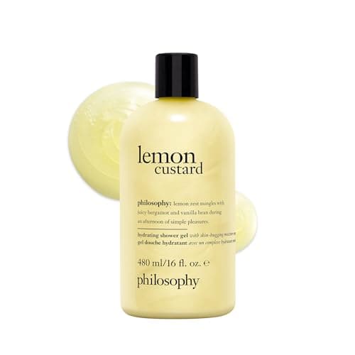 Image of philosophy lemon custard hydrating shower gel, 480ml, bubble bath, body wash
