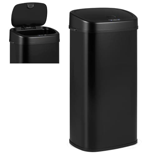 Image of COSTWAY 58L/68L Automatic Kitchen Bin, Dual-Zone Touchless Infrared Motion Sensor Waste Bin with Soft Closure Lid, Anti-Fingerprint Smart Garbage Trash Can for Home Bathroom (68L)