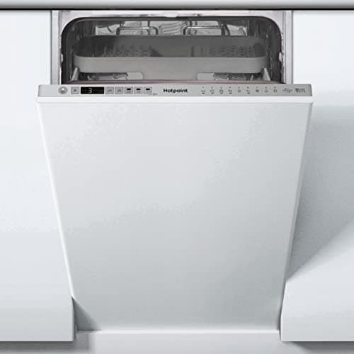 Image of Hotpoint HSIO 3T223 WCE UK N Integrated Slim Size Dishwasher, 10 Place Settings, Silver
