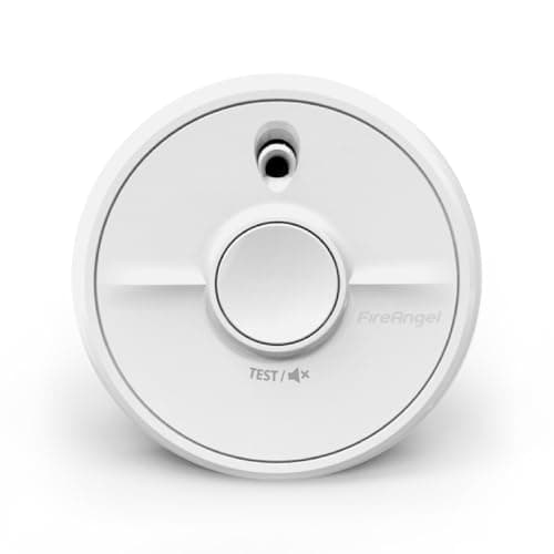 Image of FireAngel SB5-INT Optical Smoke Alarms for Home with Replaceable Battery, Test/Silence Button, Early Smoke Detector Fire Alarm, 90 x 35 mm, White