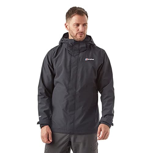 Image of Berghaus Men's Maitland GORE-TEX IA Waterproof Jacket with 3-in-1 Compatibility, Mens Raincoat, Men's Hiking & Outdoor Recreation Clothing, Black, L