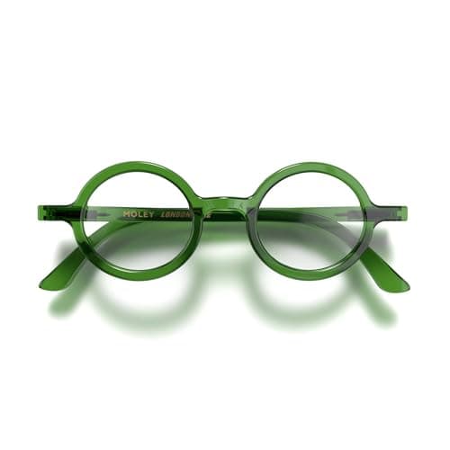 Image of LONDON MOLE® Moley blue light blocking glasses | Cool round shaped blue blockers | Anti eyestrain for screens | Men’s Women’s Unisex | Spring hinges