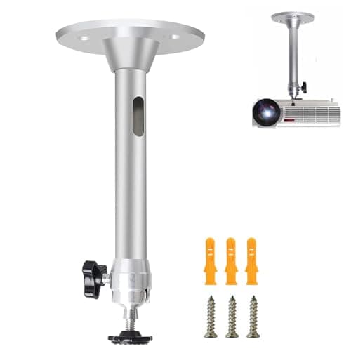 Image of HUATEEN Universal Projector Ceiling Wall Mount Bracket,Aluminium Alloy Low Profile Adjustable Tilt & Swivel Holder for Home Office School Projector Accessories