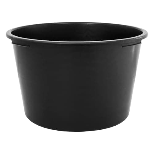 Image of 90 Litre Heavy Duty Multi Tub Bucket - 63 x 63 x 40 cm Round Black Utility Container for Agriculture, Gardening, Equestrian, Construction, Livestock, Water Storage & Small Ponds - Easy to Clean