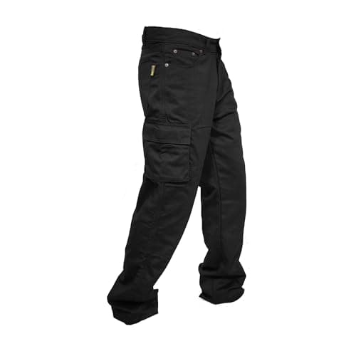 Image of SSS® Men's Work Trousers Heavy Duty Combat Cargo Pants Multi Pockets Work Wear Safety Trousers Industrial Pants for Man Black