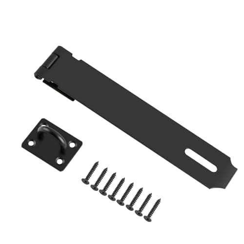 Image of SAYAYO Hasp and Staple Shed Lock Padlock Hasp Door Lock Gate Latch 8 Inches, SUS304 Stainless Steel, Matte Black(Not Include Padlock)