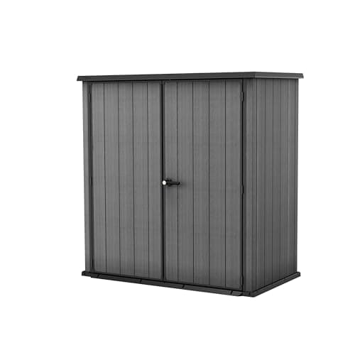 Image of Keter Fortis XL 3100L Outdoor Storage Cabinet - Grey | Heavy‑Duty Resin Cabinet for Garden Tools & Adult Bike Storage | Weather‑Resistant, Reinforced Design with Lockable Doors & Metal Hinges