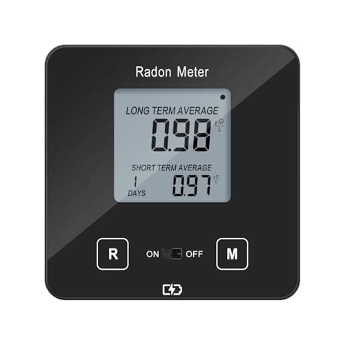 Image of HRDM-03B Home Radon Detector, Portable Radon Meter, Elifecity Long and Short Term Home Radon Monitor, Battery-Powered, Easy-to-Use, Ensure Your Home's Safety, Black