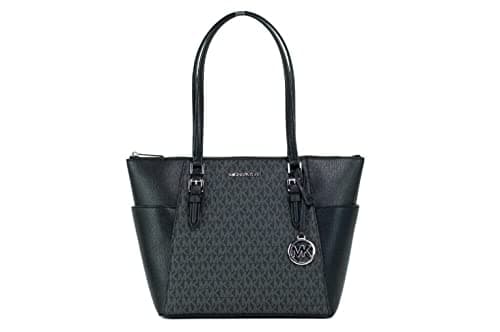 Image of Michael Kors Charlotte Large Top Zip Tote (black sig)