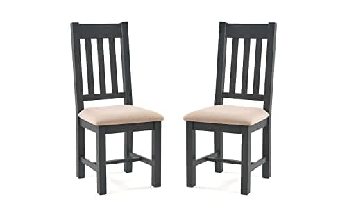 Image of Julian Bowen Set of 2 Bordeaux Dining Chairs, Dark Grey